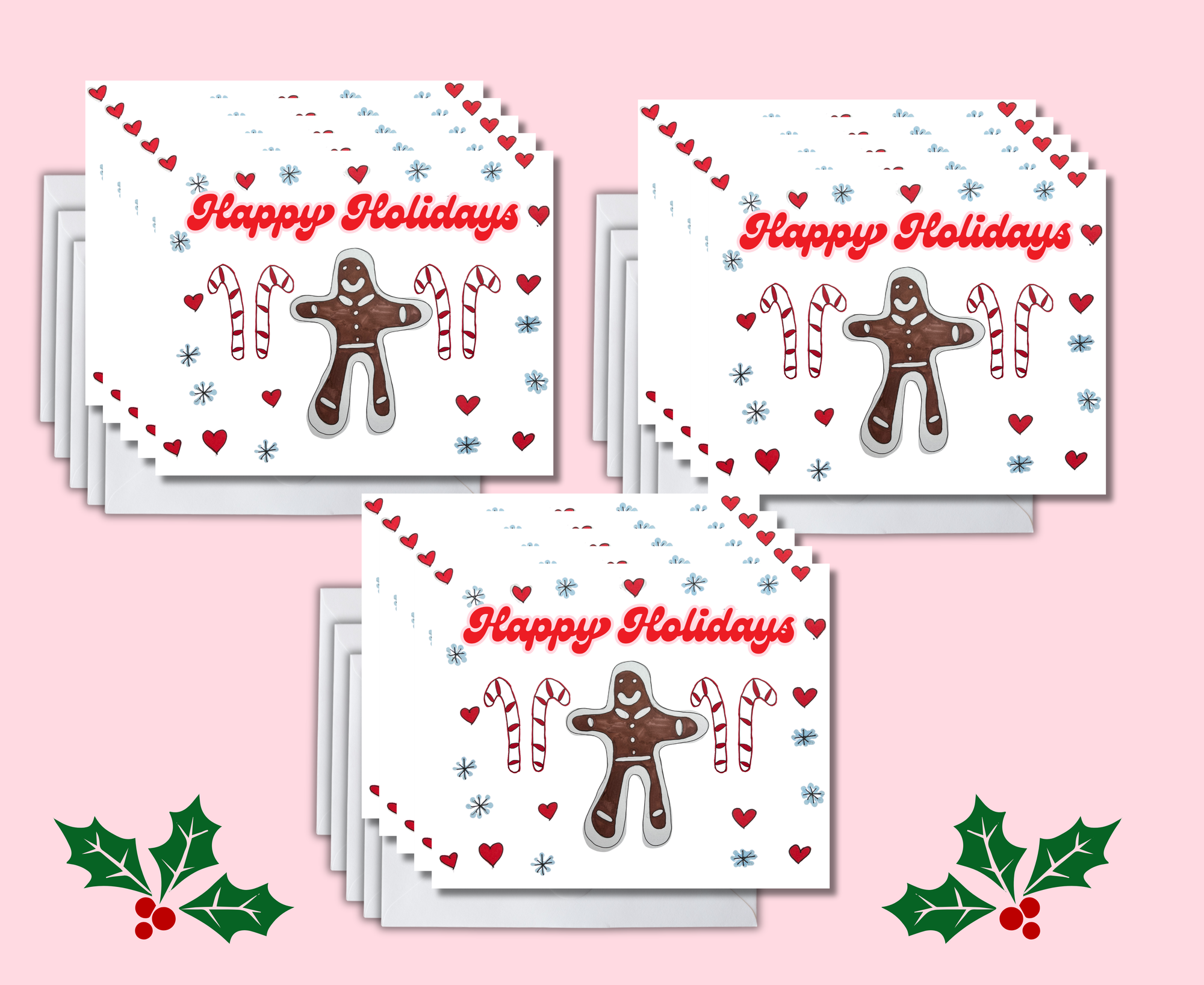 Candy Cane Lane Holiday Card Set — 15 Pack
