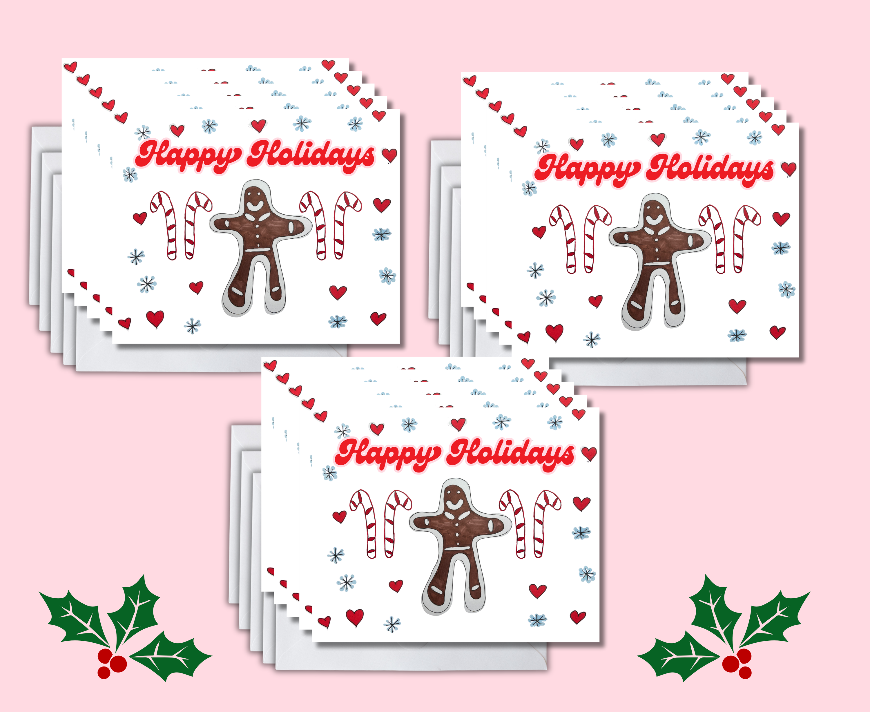 Candy Cane Lane Holiday Card Set — 15 Pack