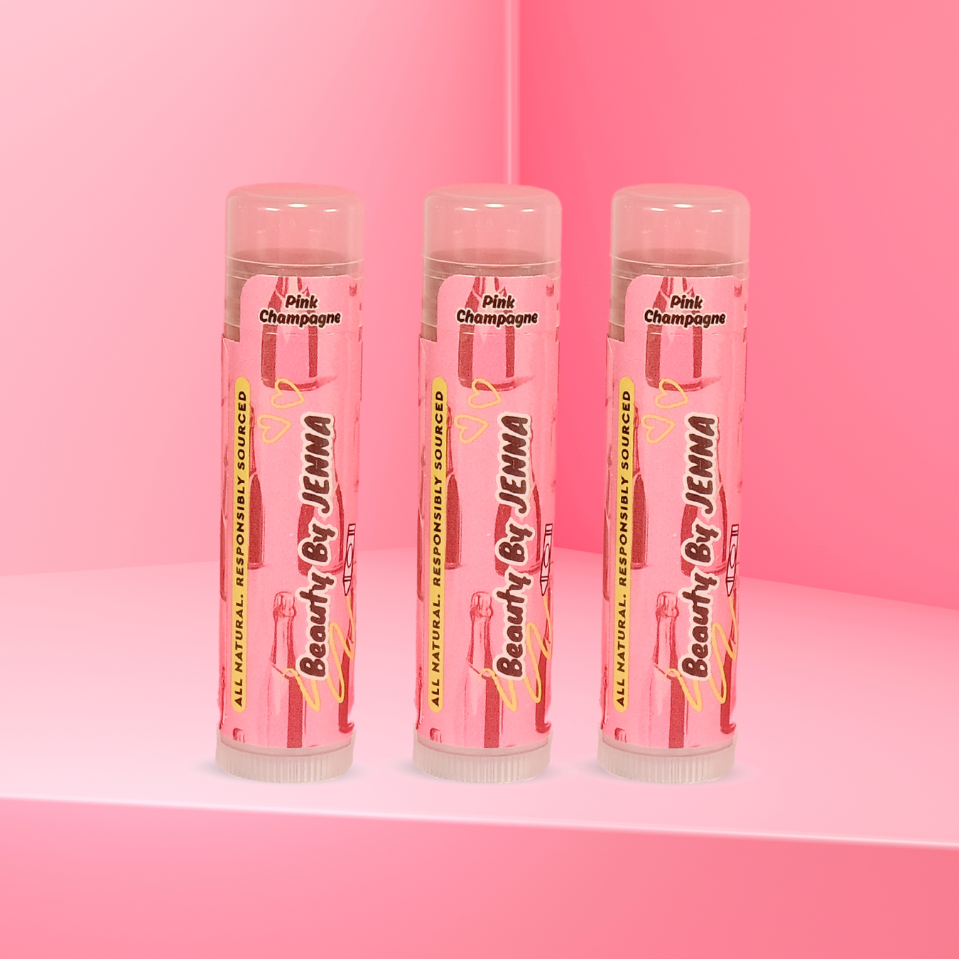 3 Pack - Pink Champagne Tinted Lip Balm